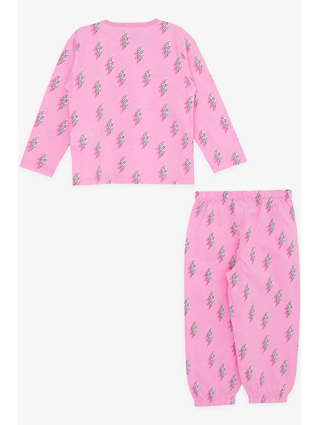 Kız Bebek Pijama Takımı Şimşek Desenli Pembe (9 Ay-1 Yaş)-1