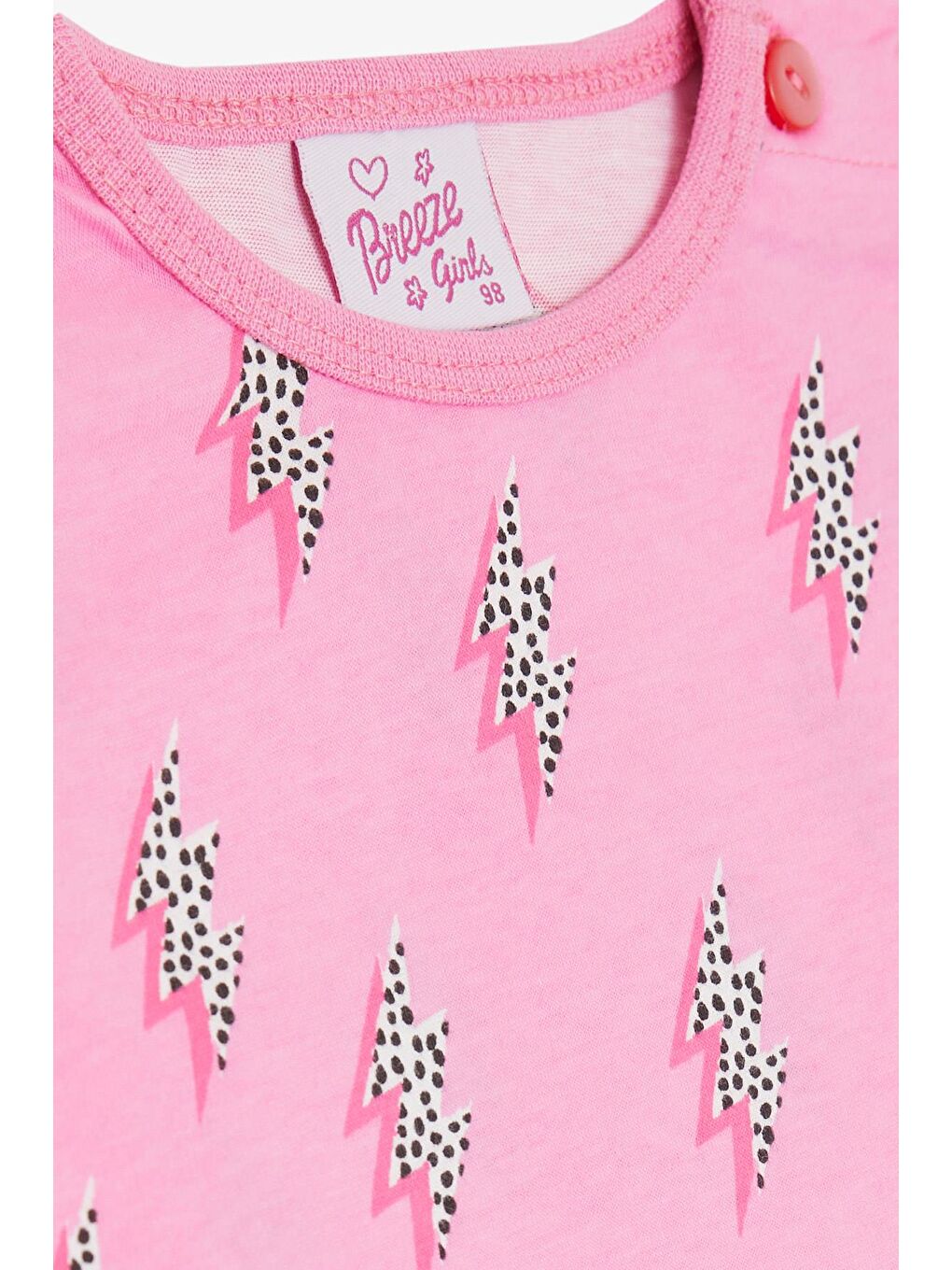 Kız Bebek Pijama Takımı Şimşek Desenli Pembe (9 Ay-1 Yaş)-4