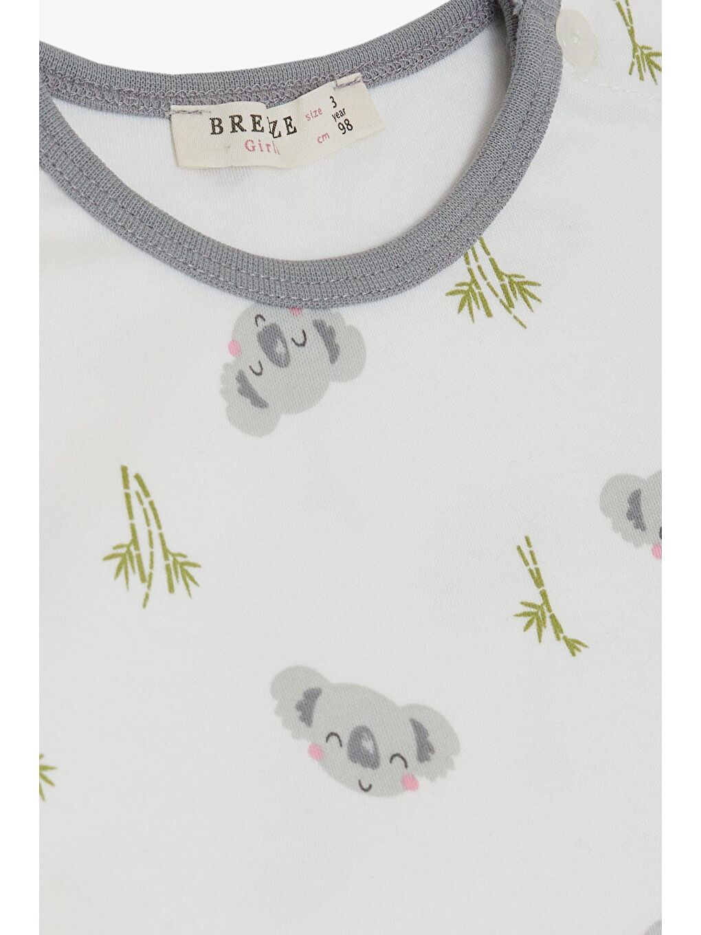 Kız Bebek Pijama Takımı Sevimli Koala Desenli Ekru (9 Ay-3 Yaş)-2