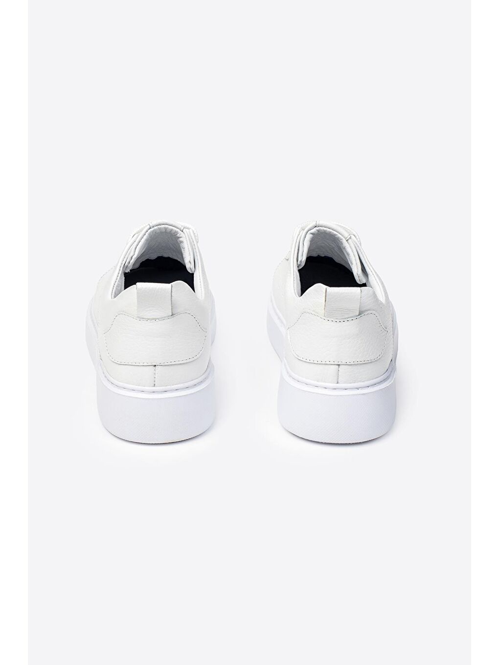 Beyaz Hakiki Deri Erkek Spor Ayakkabı-2