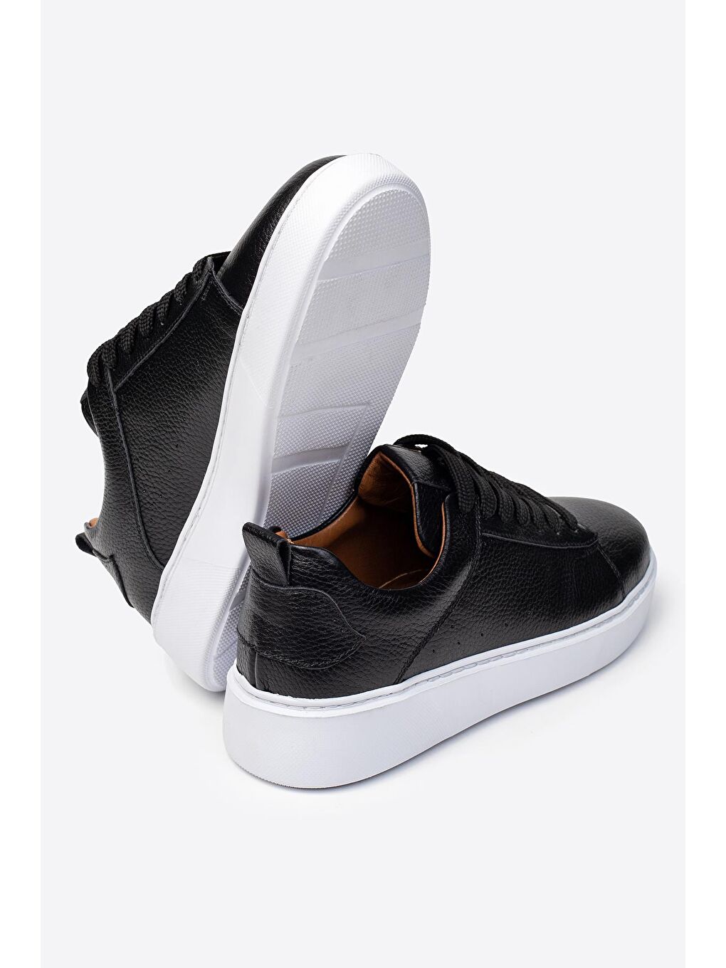 Siyah Hakiki Deri Erkek Spor Ayakkabı-3