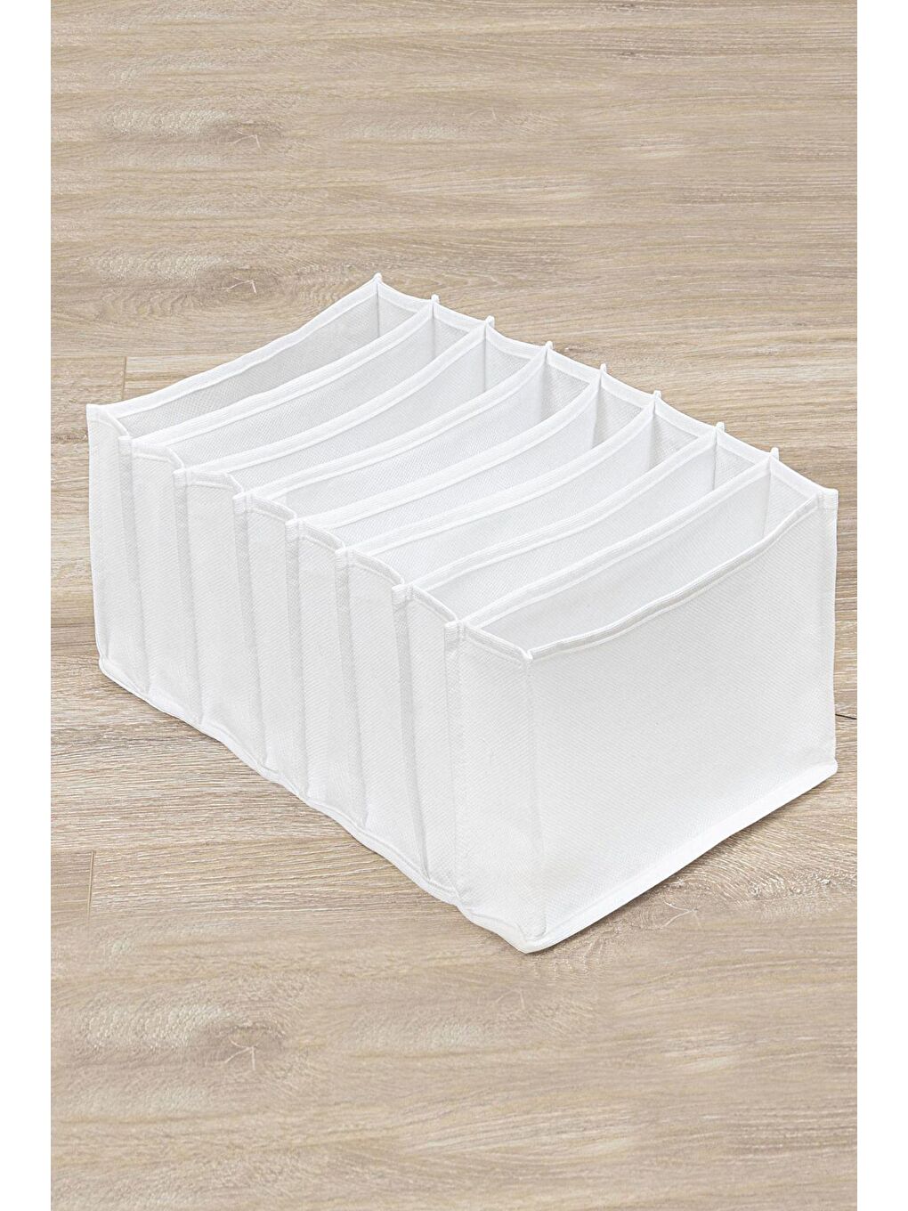 Beyaz 5 Adet 11 Bölmeli Çok Amaçlı Akordiyon Çekmece Ve Dolap İçi Düzenleyici 11 x 41 x 12 Cm S-2