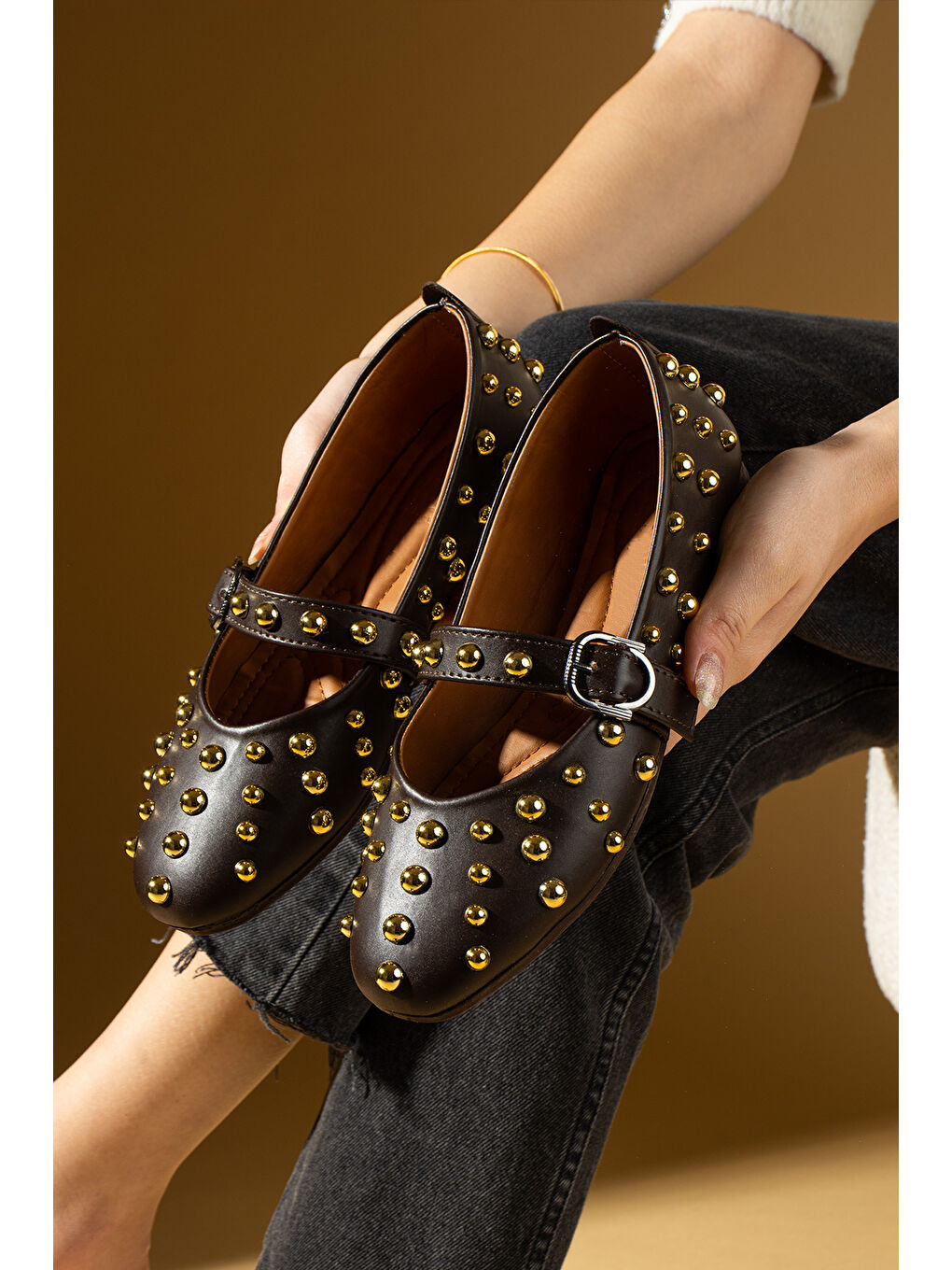 Kahverengi Troklu Tokalı Rahat Taban Kadın Babet 57-42-25