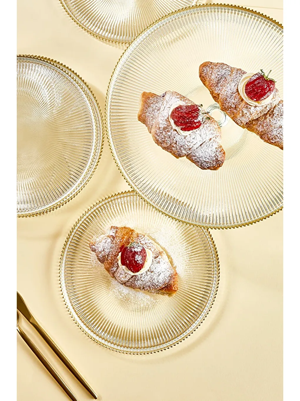 Renksiz Paris 7 Parça Pasta/Kek/Tatlı Sunum Tabağı Seti-2