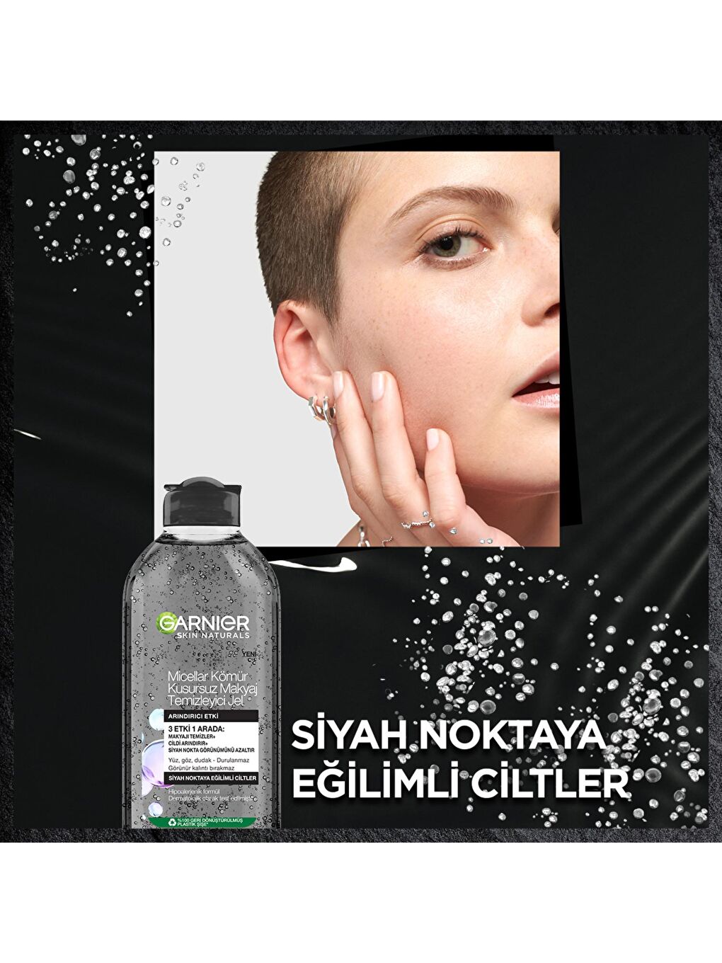 GARNIER Şeffaf Micellar Kömür Kusursuz Makyaj Temizleyici Jel 400 ML - 2