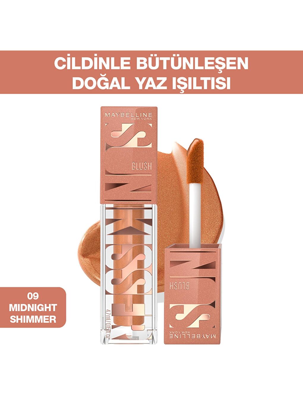 MAYBELLINE NEWYORK Nude Sunkisser Likit Allık- 09 Midnight Shimmer