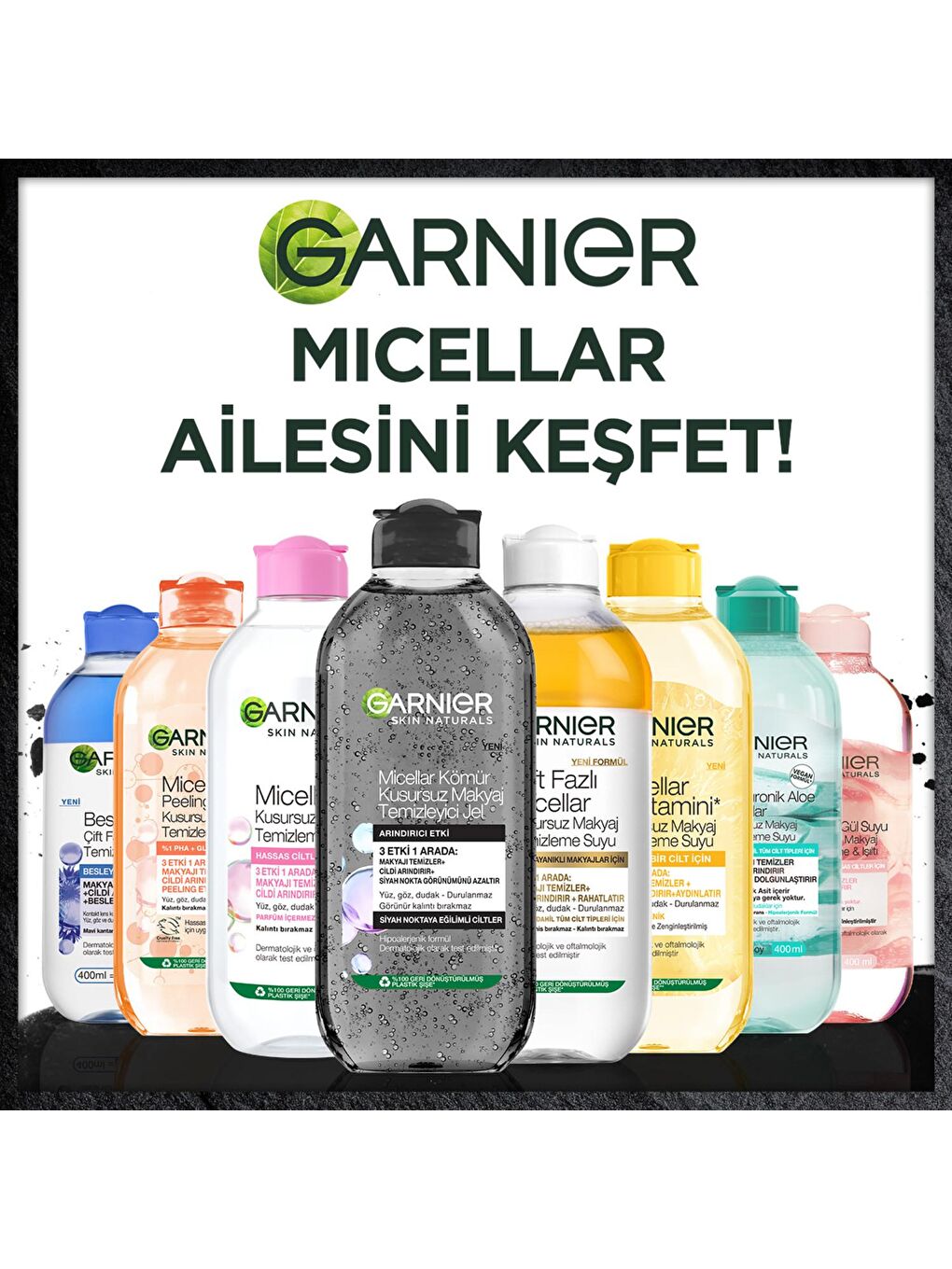 GARNIER Şeffaf Micellar Kömür Kusursuz Makyaj Temizleyici Jel 400 ML - 4