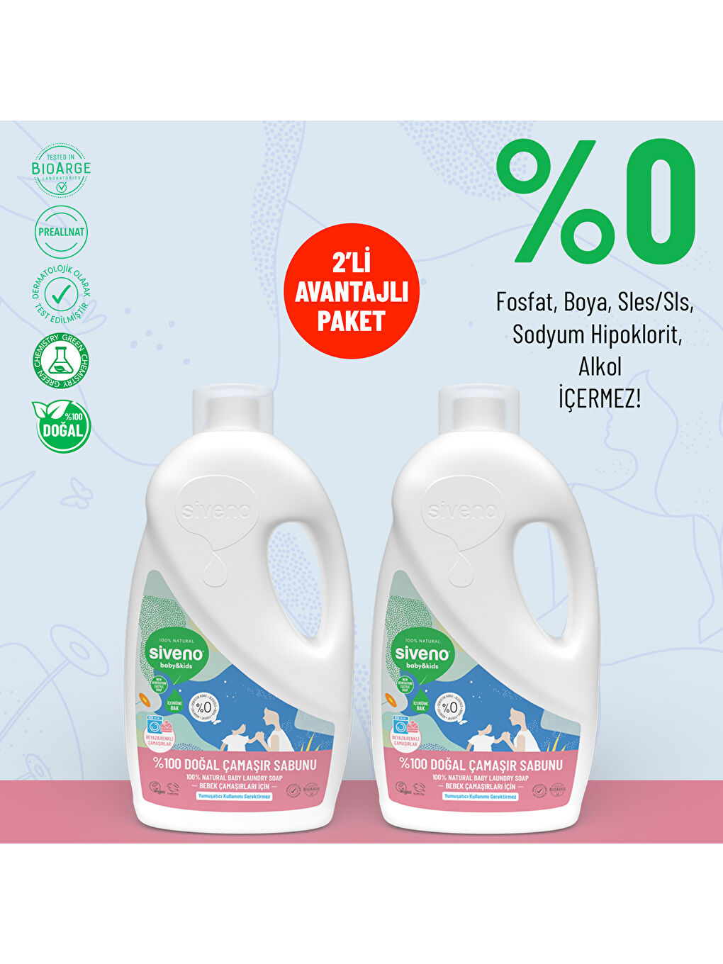 %100 Doğal Bebek Çamaşır Sabunu Kendinden Yumuşatıcılı Bitkisel Deterjan Vegan 1000 ml X2 Adet-3