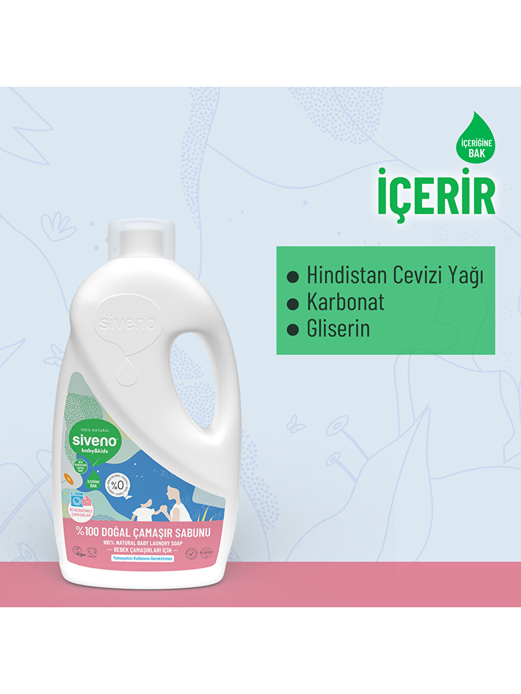 %100 Doğal Bebek Çamaşır Sabunu Kendinden Yumuşatıcılı Bitkisel Deterjan Vegan 1000 ml X2 Adet-4