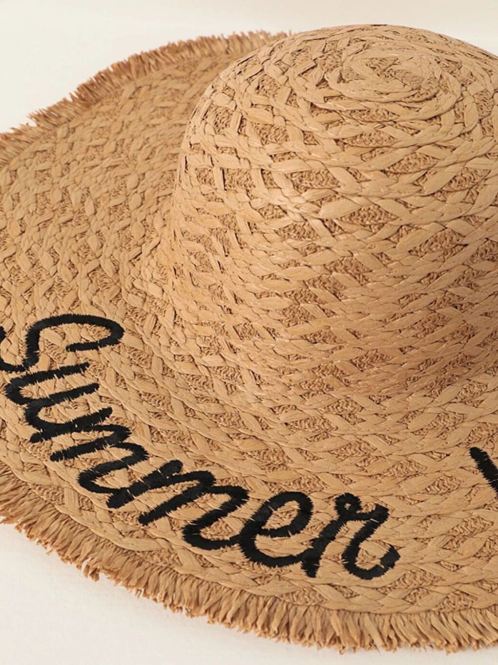Kahverengi Camel Nakışlı Geniş Hasır Şapka Saçaklı Plaj Ve Günlük Kullanımda Güneşten Koruma Sağlar HSR2112-3