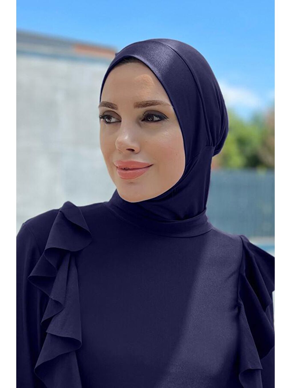 Eşarp Yüzücü Bone R025 Koyu Lacivert-4