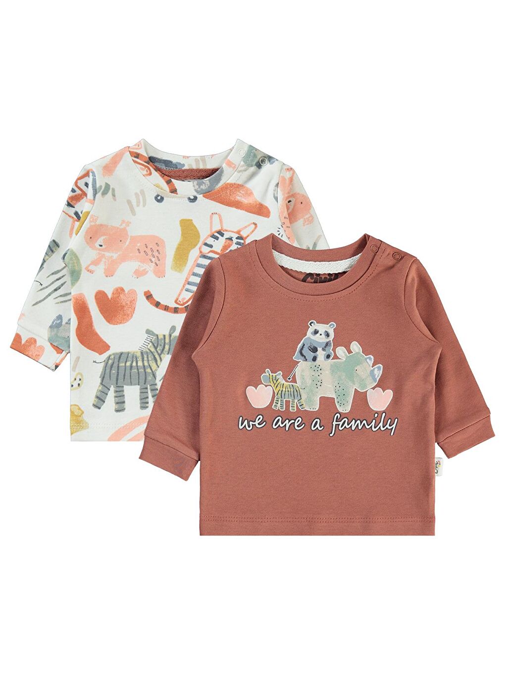 Kahverengi Baby Erkek Bebek 2'li Sweatshirt 3-12 Ay Tarçın