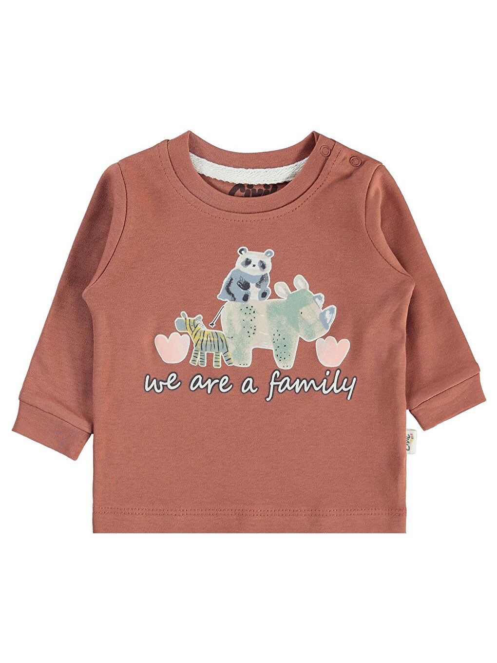 Kahverengi Baby Erkek Bebek 2'li Sweatshirt 3-12 Ay Tarçın-1