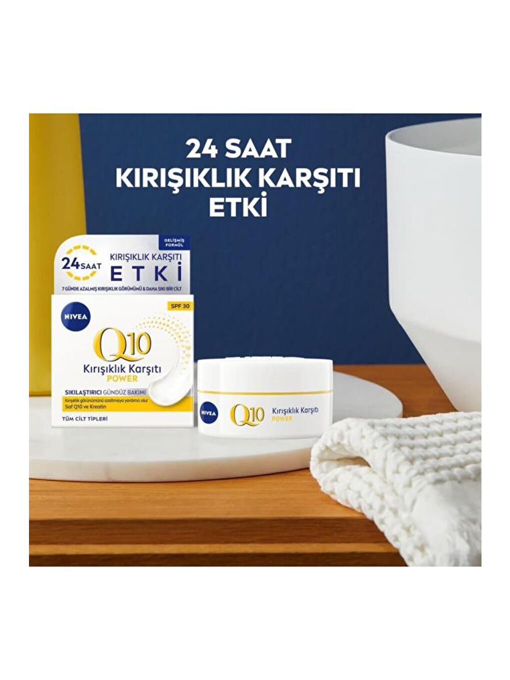 NIVEA Şeffaf Q10 2 Adı mlı Kırışıklık Karşıtı Bakım Seti, Gündüz Kremi Spf30 Ve Cilt Serumu 15 ml, Anında Etki - 3