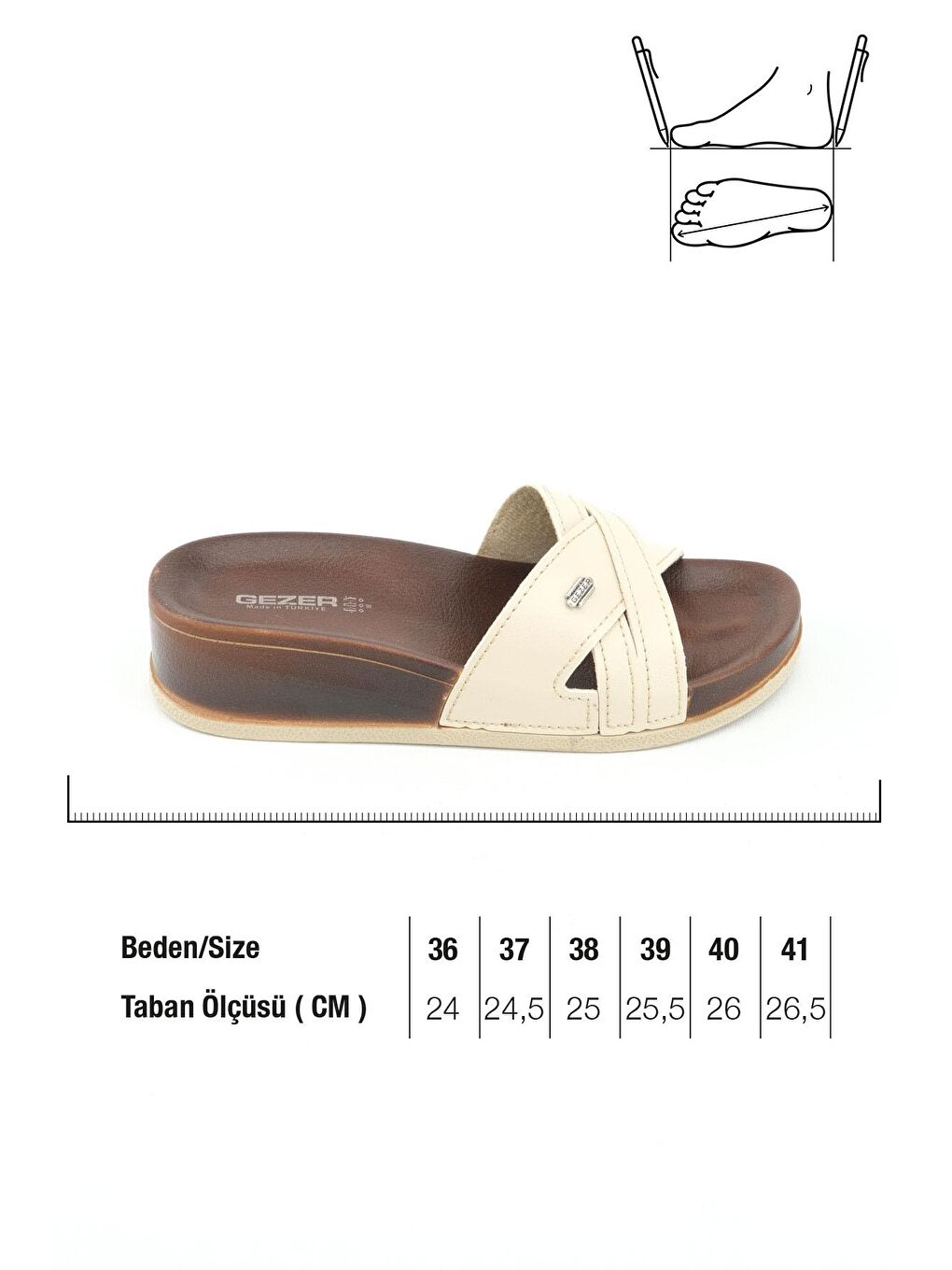 Bej Yazlık Suni Deri Yüksek Topuk Kadın Günlük Terlik-1