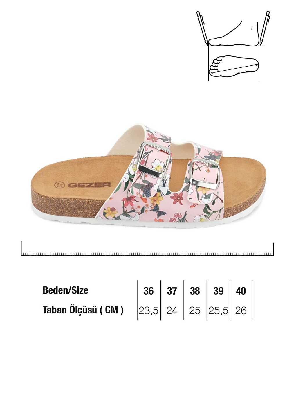 Beyaz Yazlık Kadın Suni Deri Mantarlı PVC Rahat Taban İki Tokalı Ayarlanabilir Günlük Terlik-1