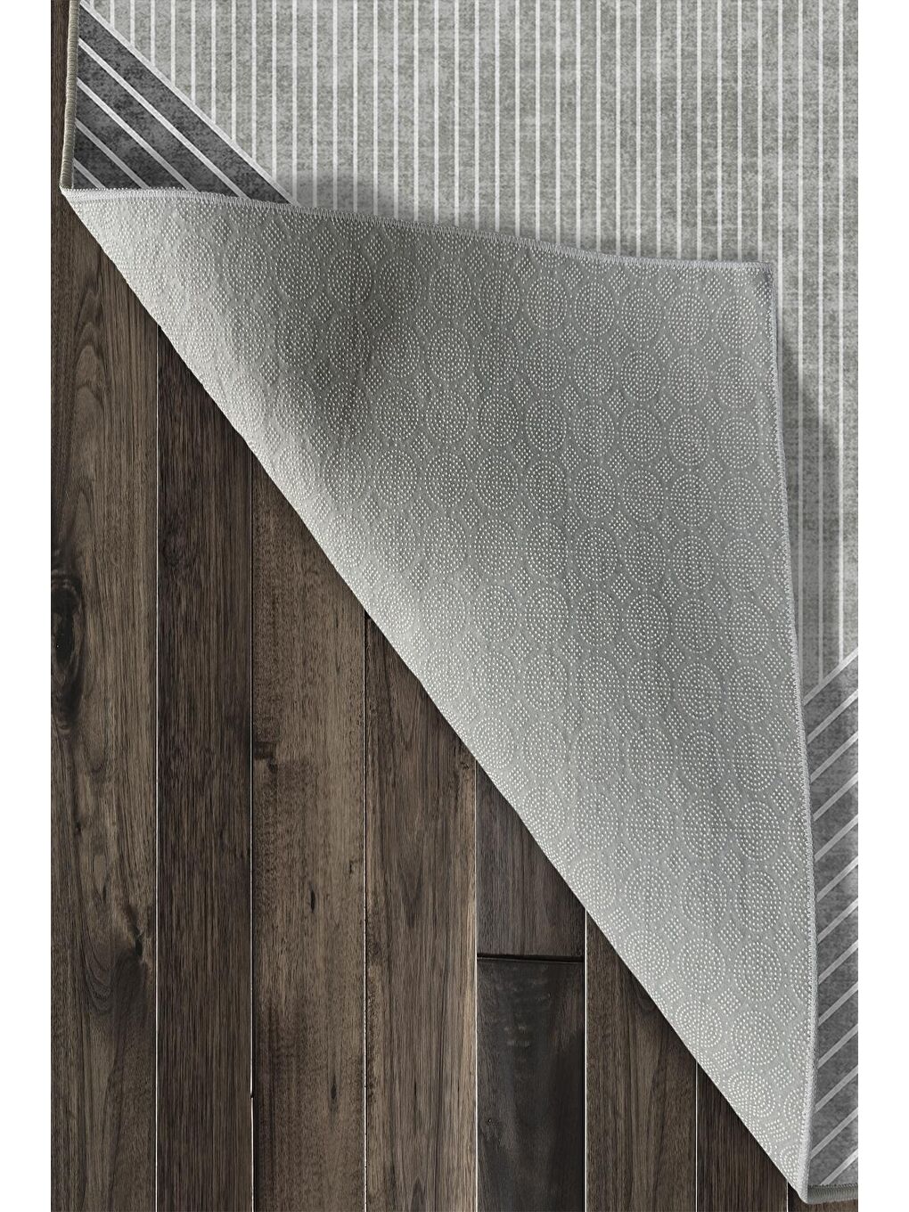 Gri Özel Tasarım, Kaymaz Taban, İnce, Yıkanabilir, Modern Halı WOOKECE1438 180x280-6