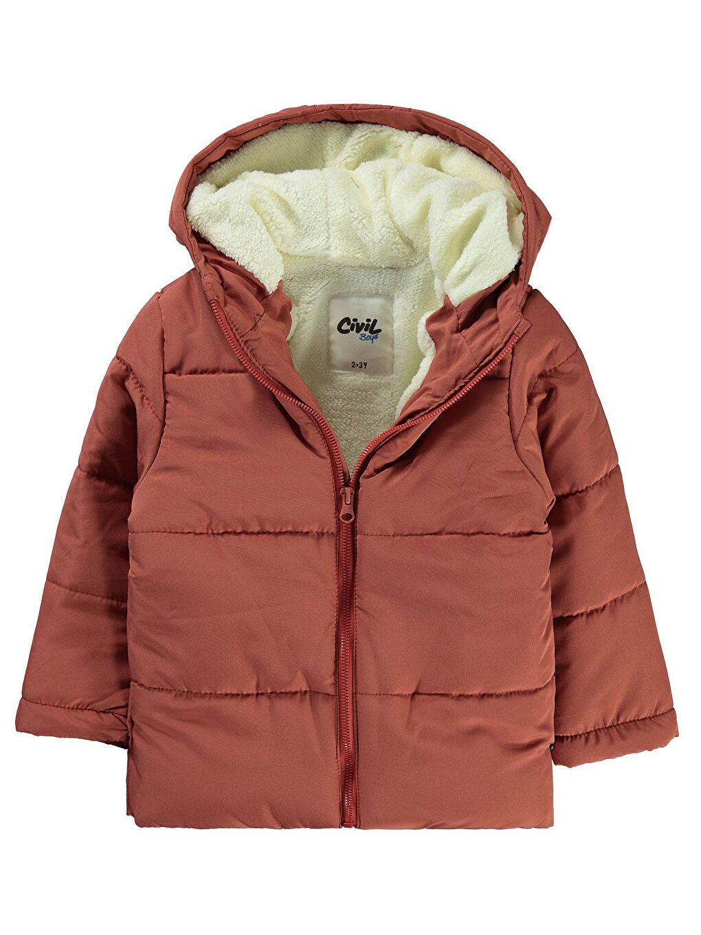 Kahverengi Boys Erkek Çocuk Kapüşonlu Mont 2 5 Yaş Kiremit-1