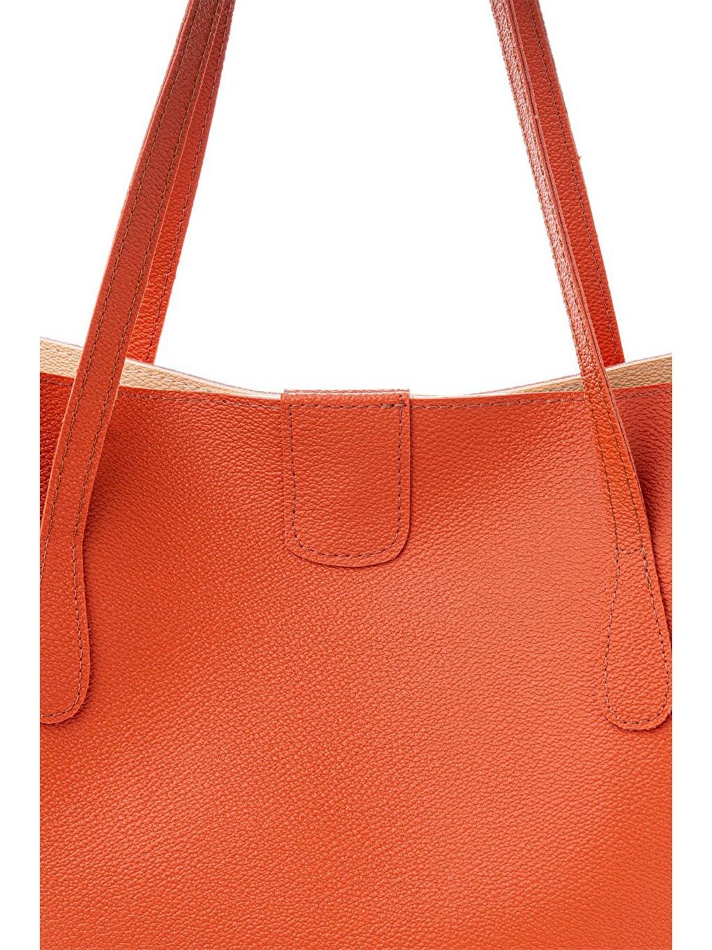Turuncu Kadın Büyük Suni Deri Tote Omuz Çantası-4