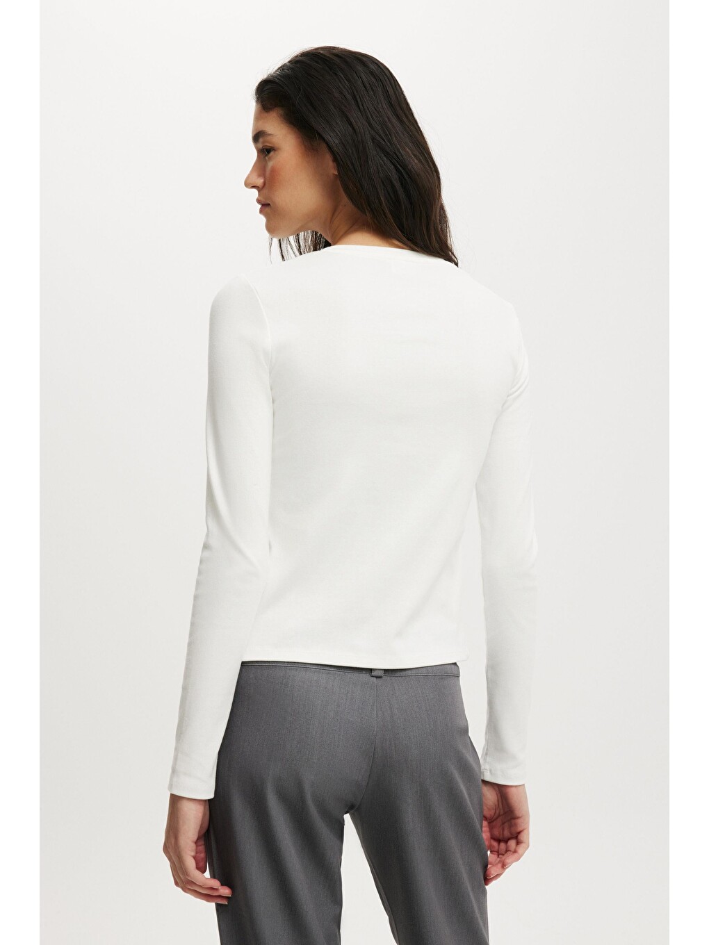 Beyaz Slim Fit Düğmeli Kadın Hırka Mg2580-2