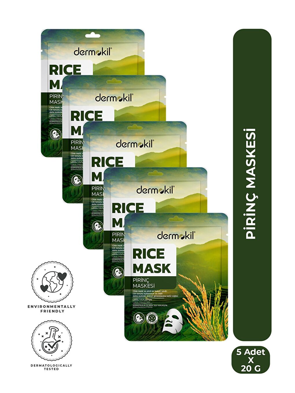 Pirinç Kağıt Yüz Maskesi (Lekeli Ciltler İçin) 20 g x 5 Adet