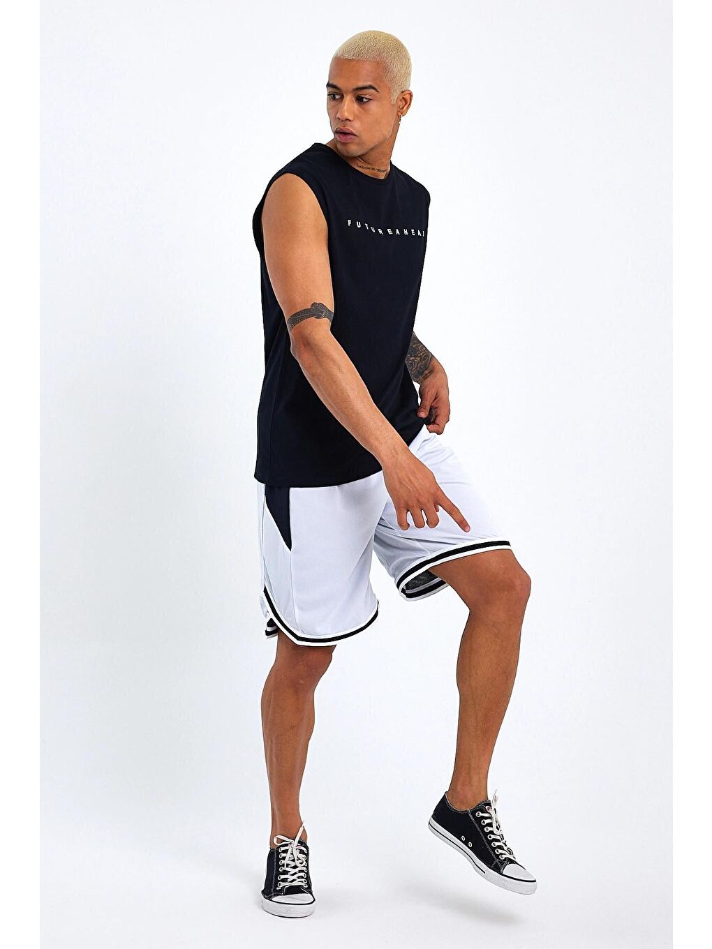 Siyah Erkek Bisiklet Yaka Regular Fit Baskılı Tişort SPR23AT344-2