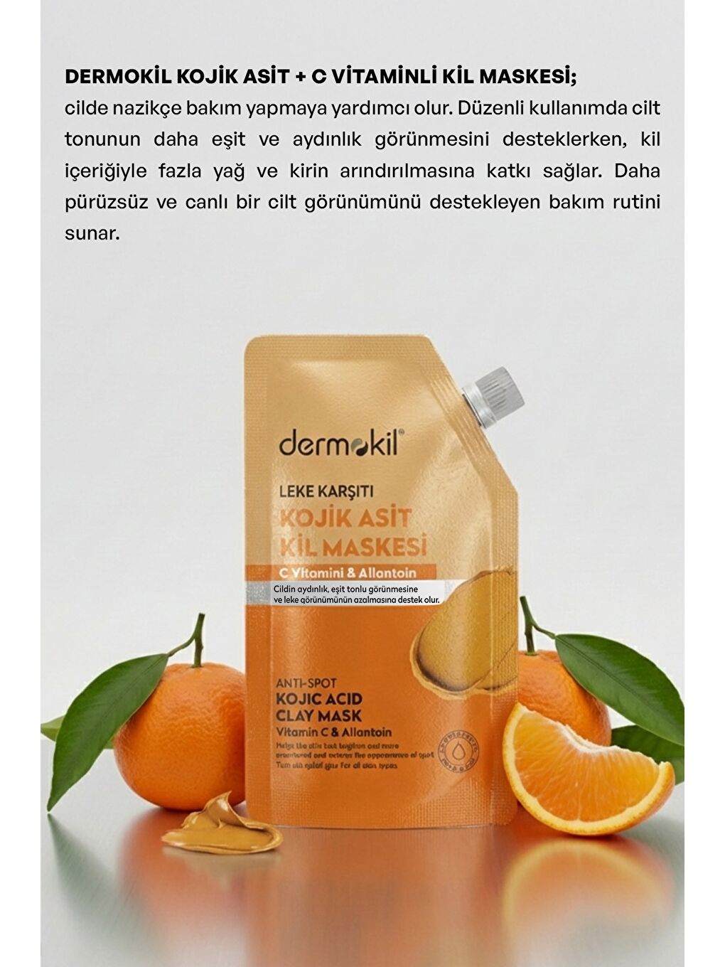 Leke Karşıtı Kojik Asit Kil Maskesi Cilt Bakım Seti 30 ml x 5 Adet-3