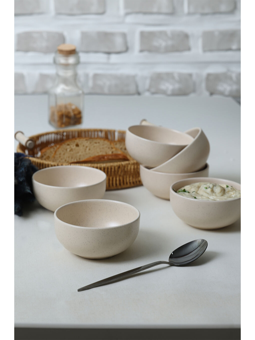 Ekru Mat Krem Bulut Kase 12 Cm 6 Adet