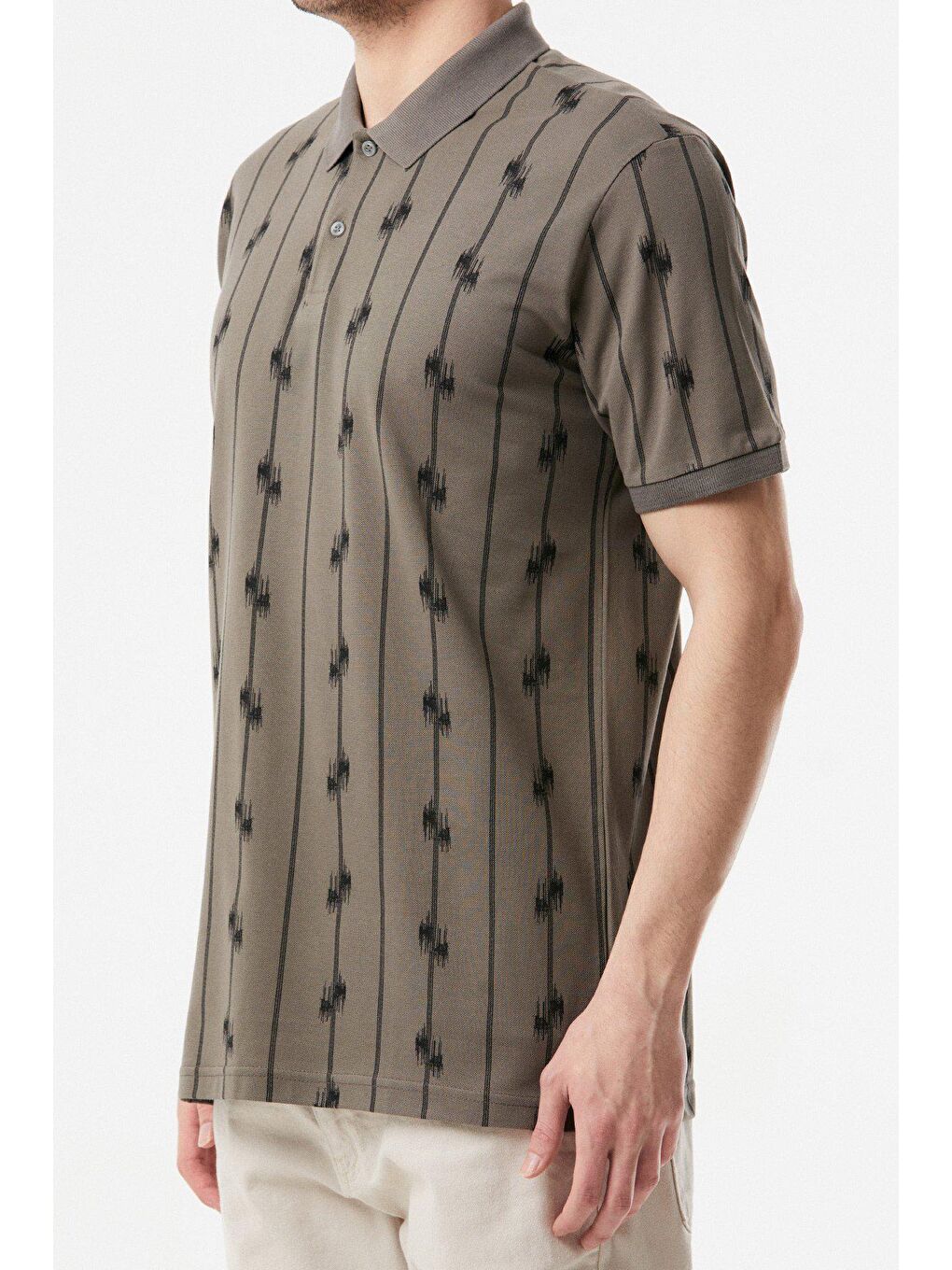 Antrasit Baskılı Polo Yaka Tişört-3