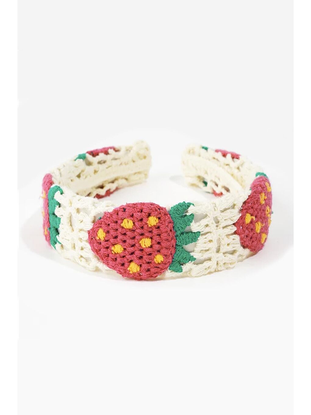 Fuşya Örgü Bohem Taç Saç Aksesuarı-1