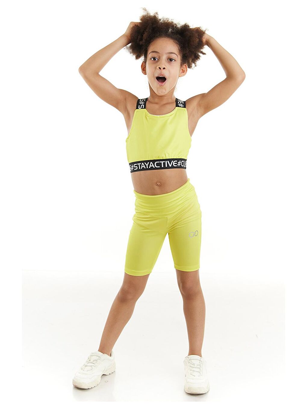 Sarı Stay Active Neon Crop Üst-2