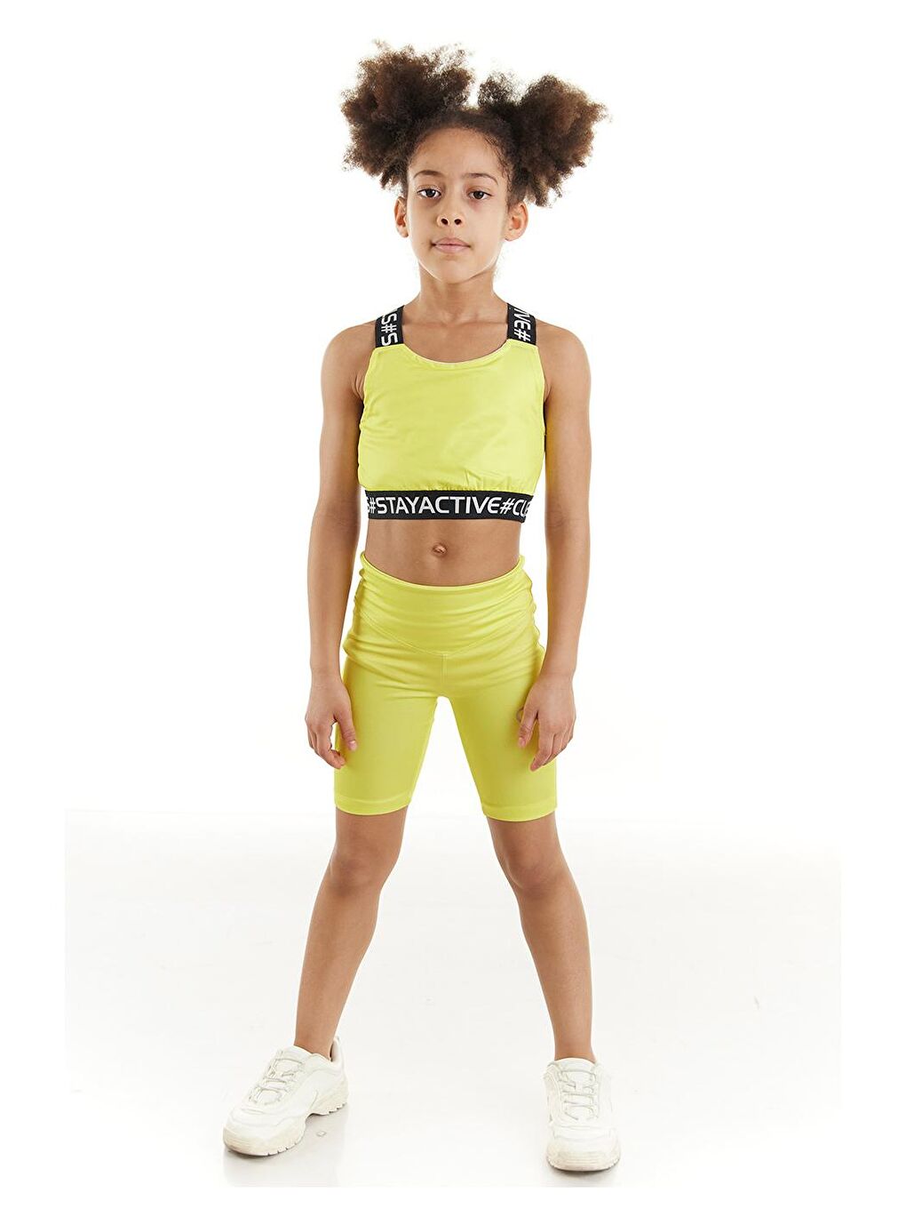 Sarı Stay Active Neon Crop Üst-3