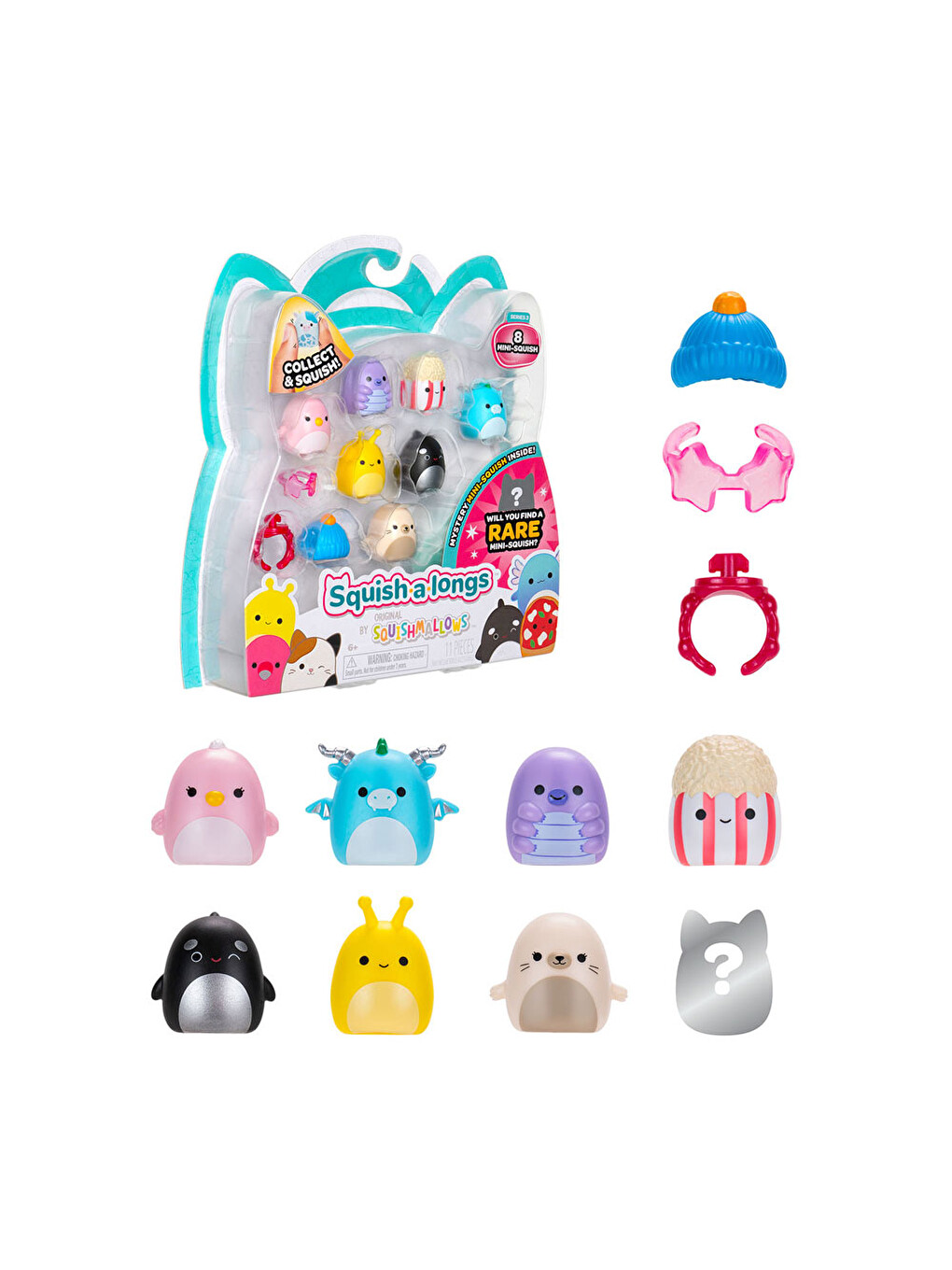 Squish-a-longs 8 Figür-yüzük Set Seri 3 Al0027-2