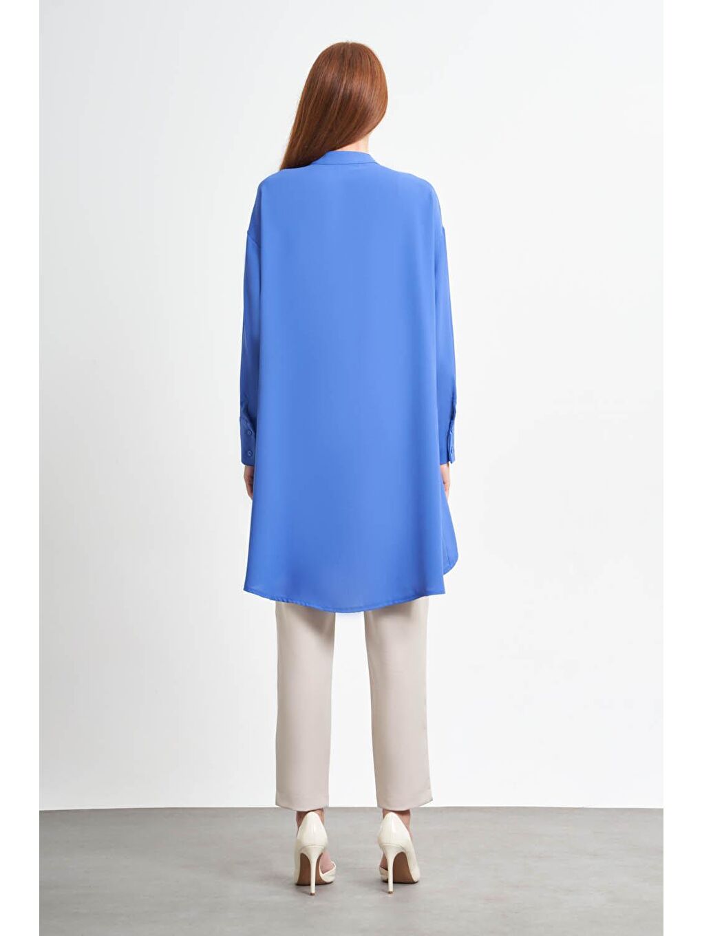 Hakim Yaka İndigo Krep Tunik-3