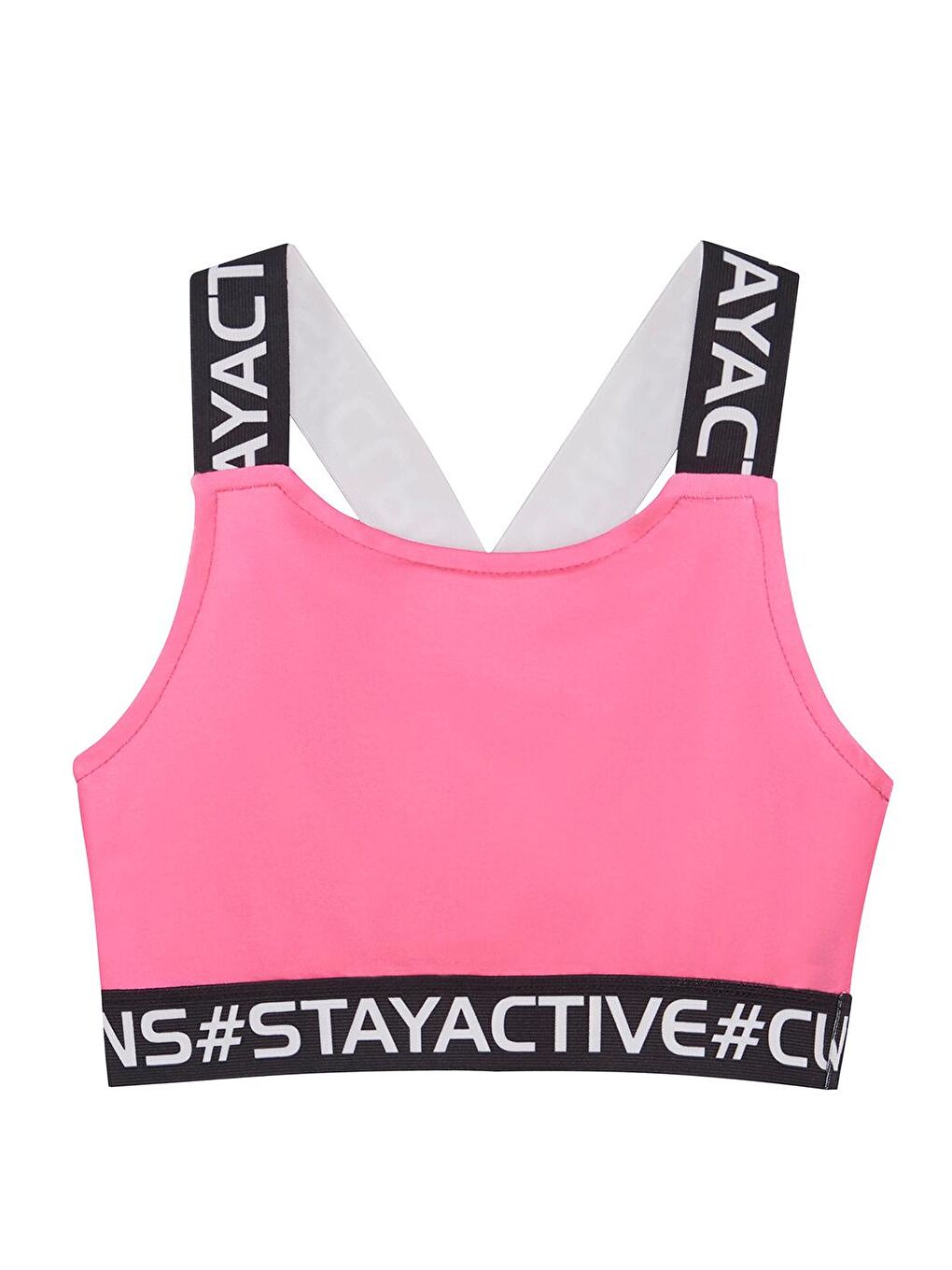 Colorinas Pembe Stay Active Neon Crop Üst