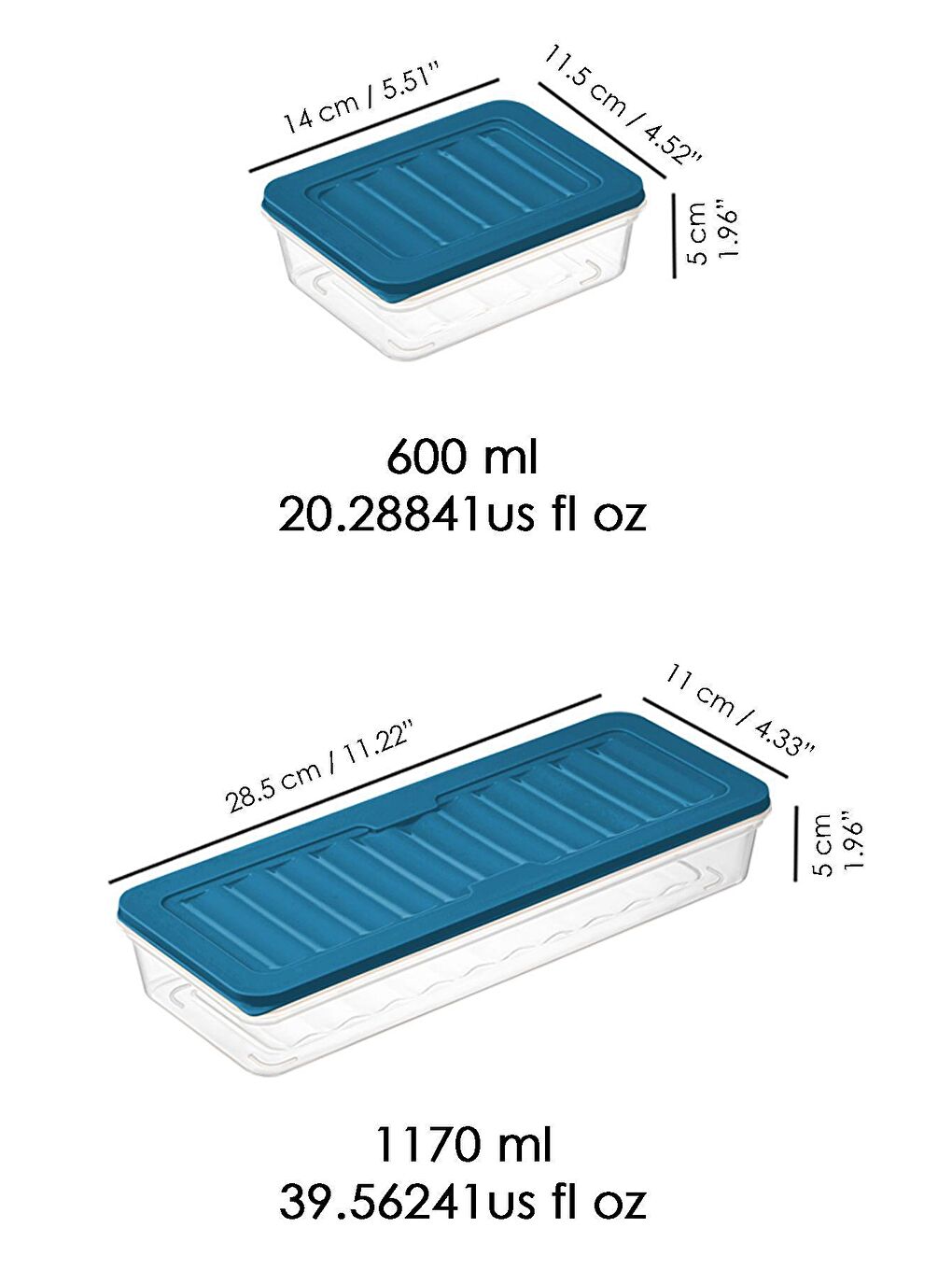 Meleni Home Petrol 3'lü Buzdolabı Organizer Mikrodalga Ve Difrize Uygun Saklama Kabı Petrol 1 X 1170ml - 2 X 600ml - 7