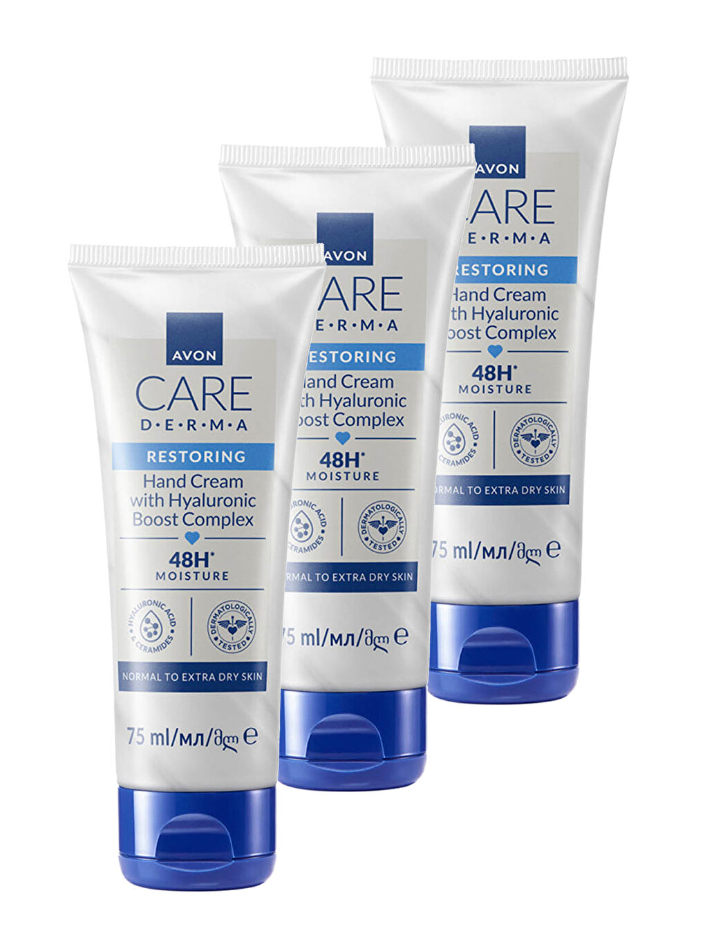 AVON Care Derma Restoring Hyaluronic Boost El Kremi 75 Ml. Üçlü Set