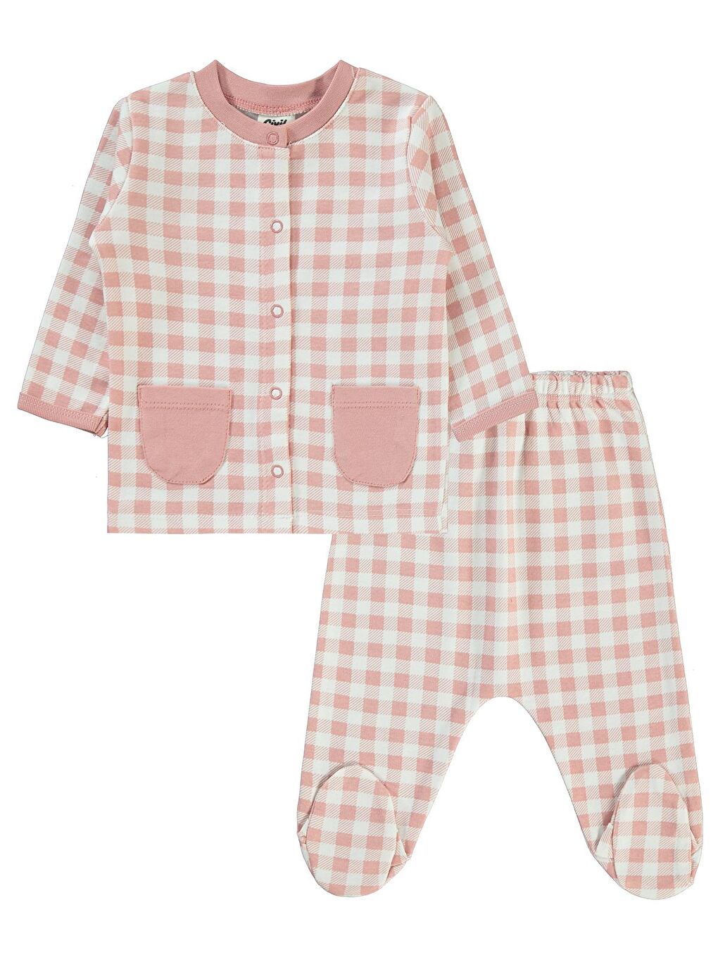 Civil Pudra Baby Kız Bebek Pijama Takımı 1-6 Ay Pudra