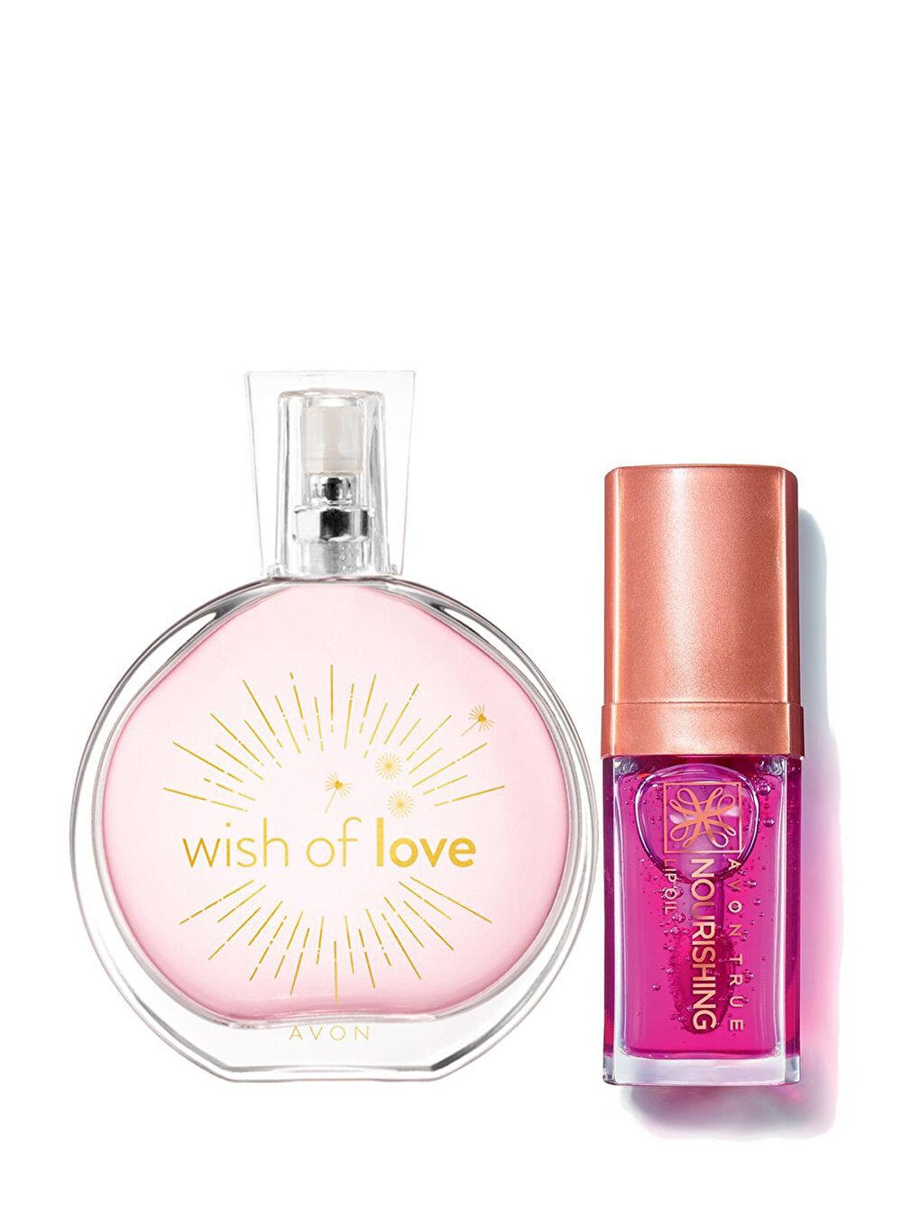 AVON Renksiz Wish Of Love Kadın Parfüm ve Besleyici Dudak Yağı Paketi