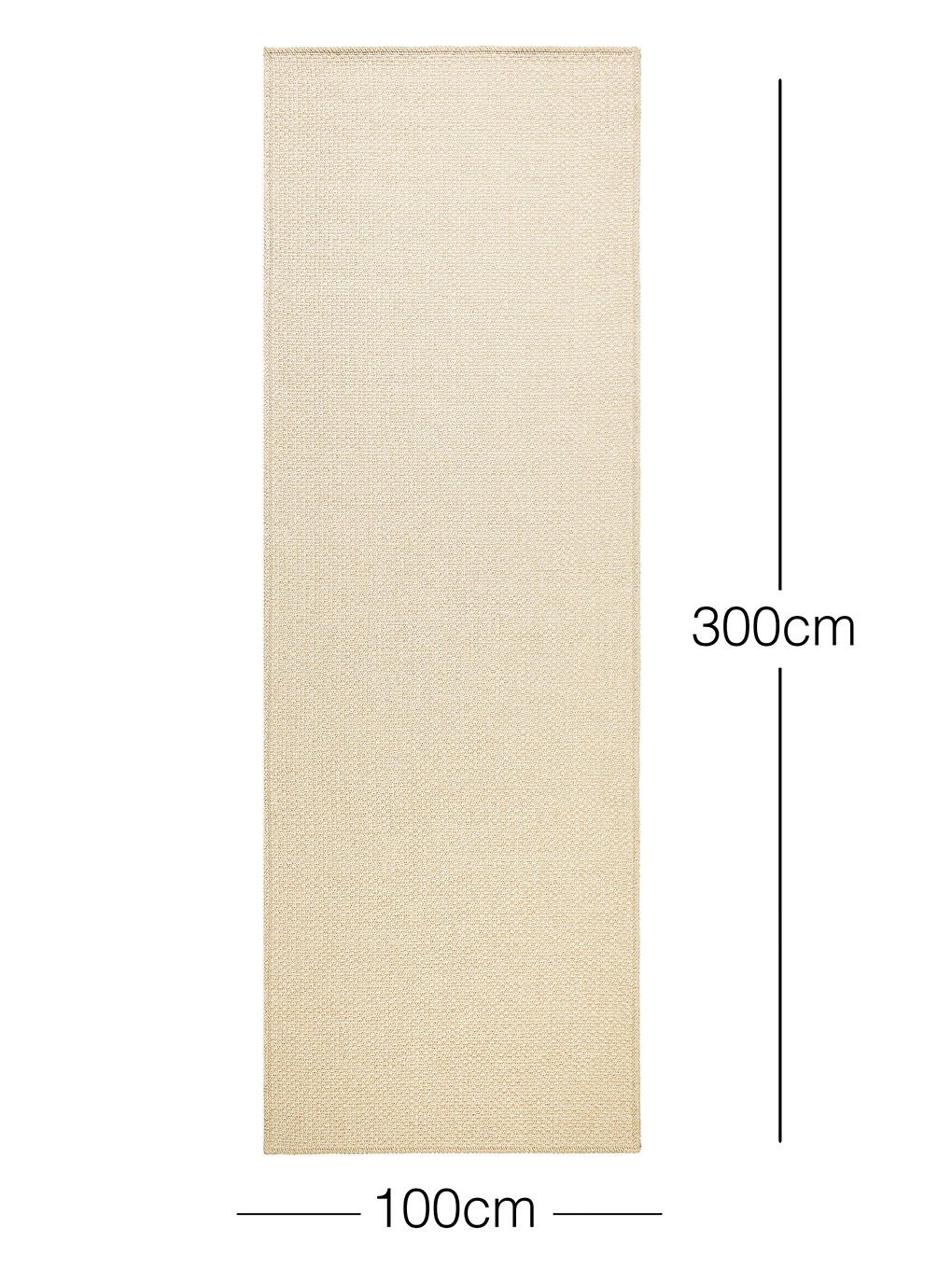 Ocean Home Textile Ekru Yıkanabilir Jüt Görünümlü Krem Renk Hasır Desenli Halı Kilim 100 x 300 cm - 1