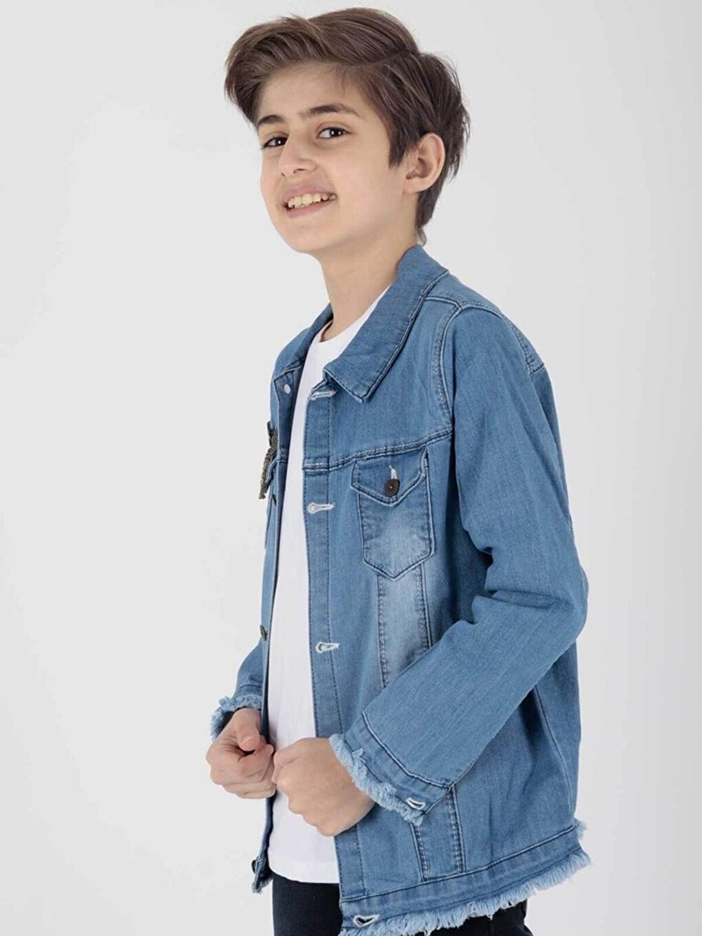 Turkuaz Erkek Çocuk Jean Ceket-2