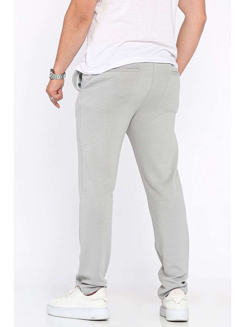 Gri Bel Lastikli Jogger Pantolon-2