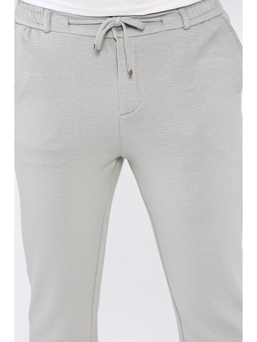 Gri Bel Lastikli Jogger Pantolon-3