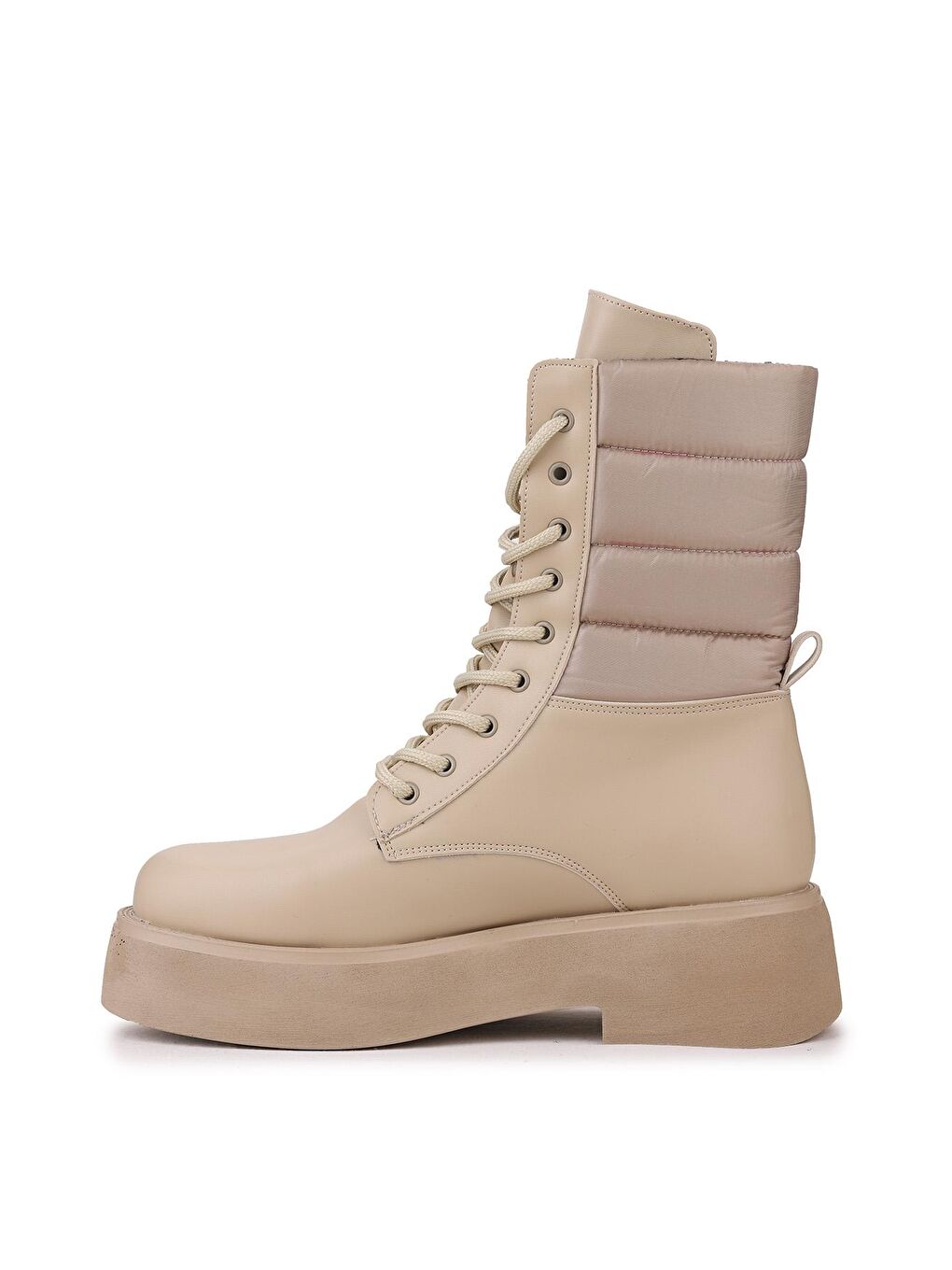 Bej Cilt Fermuarlı Kadın Bot Ayakkabı Fls 52-454-3