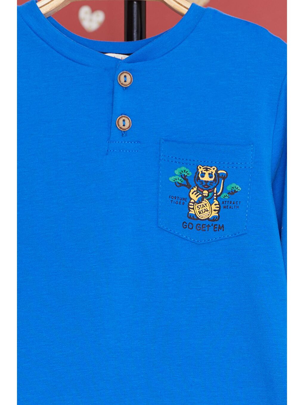 Mavi Kaplan Baskılı Cepli Erkek Bebek Eşofman Takımı 17318-2