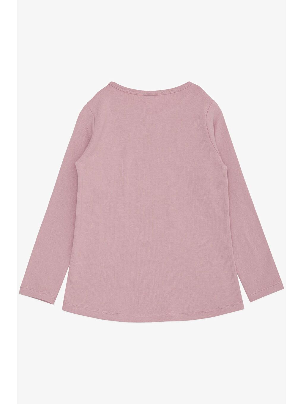 Kız Çocuk Uzun Kollu Tişört Yazı Baskılı Simli Lila (6-10 Yaş)-1