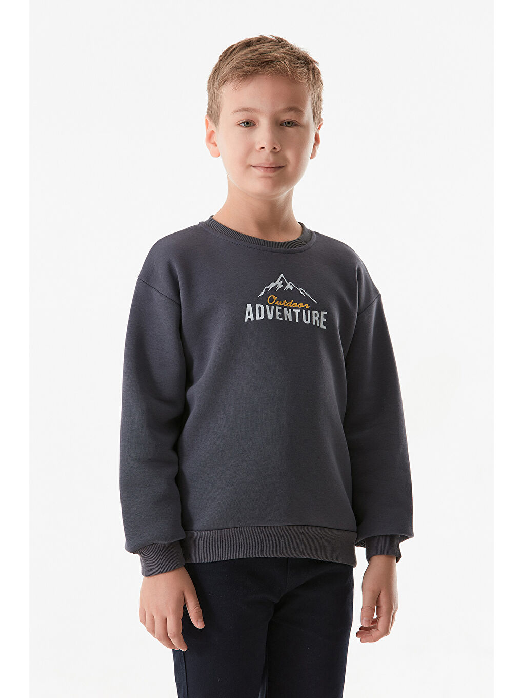 Fullamoda Füme Adventure Yazı Baskılı Erkek Çocuk Sweatshirt