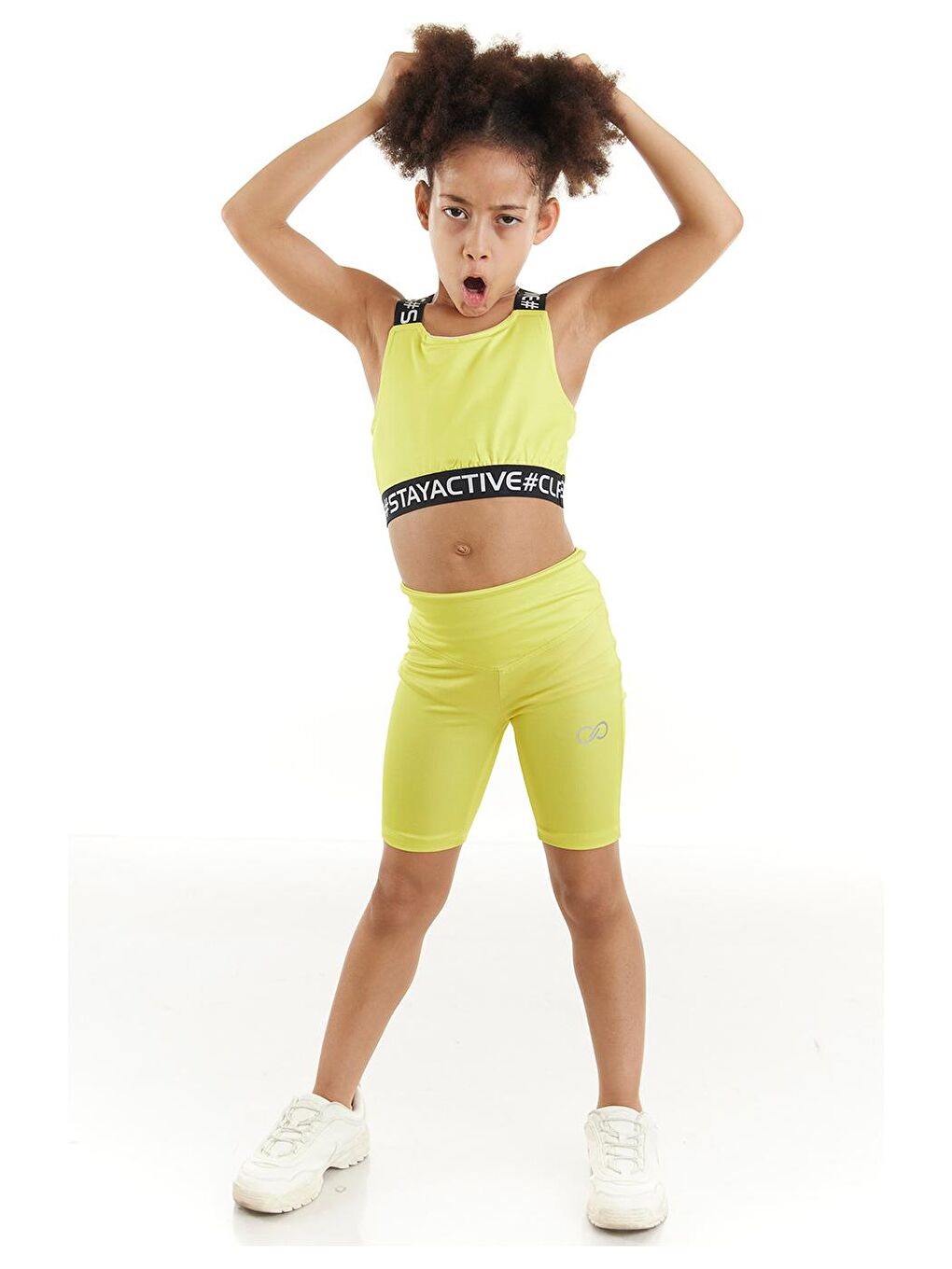 Sarı Nancy Neon Biker Tayt-1