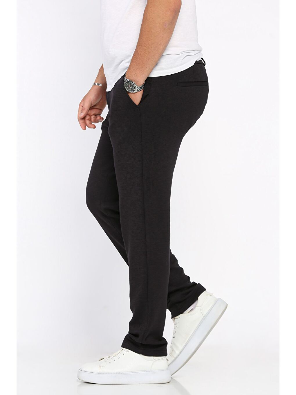 Lacivert Bel Lastikli Jogger Pantolon-1