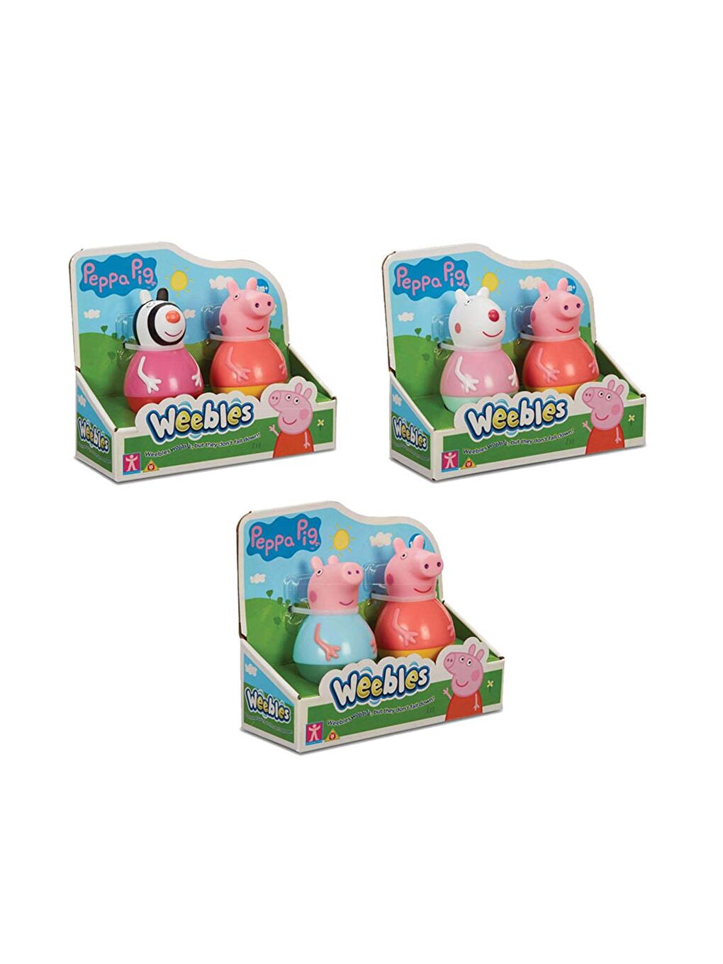 Peppa Pig Beyaz-Renklibaskı Weebles 2'li Paket-7666